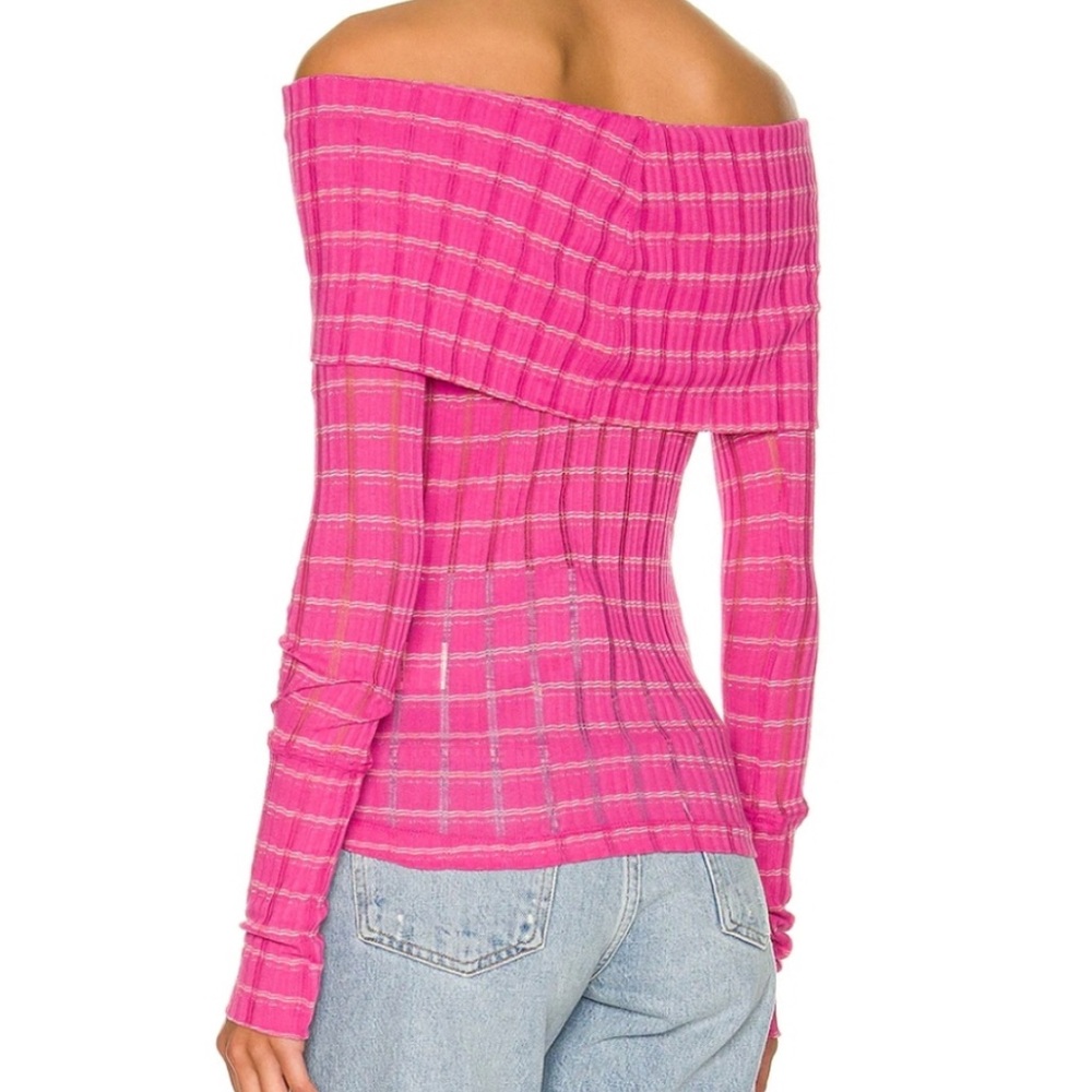 Free People Snowbunny Off the Shoulder Ribbed long sleeve top